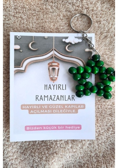 5 Adet Yeşil Yıldız Anahtarlık - Ramazan Hediyesi - Konsept