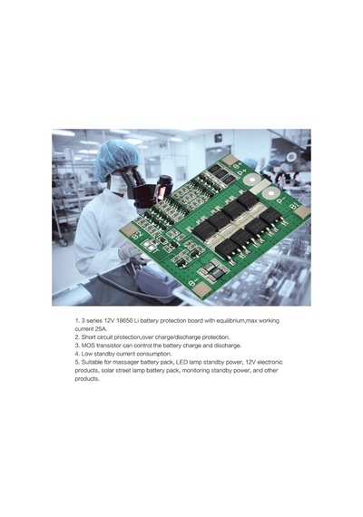 3s 12v 25a Li-ion Lipo Pil 18650 D Şarj Cihazı Koruma Denge Modülü - Yeşil