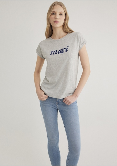 Mavi - Mavi Logo Baskılı Gri Tişört 166422-25702 Gri