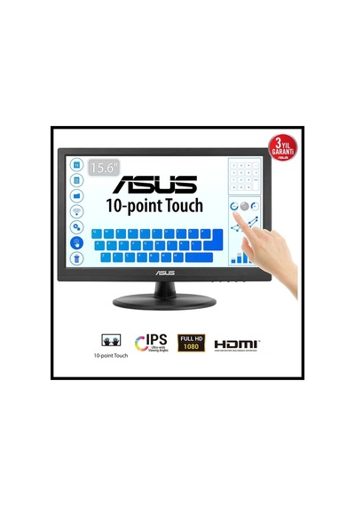Asus Vt169he 15.6" 5ms, 60hz, Dokunmatik, Hdmı, D-sub, Düşük Mavi Işık, Freesync, Ips Panel Monitör