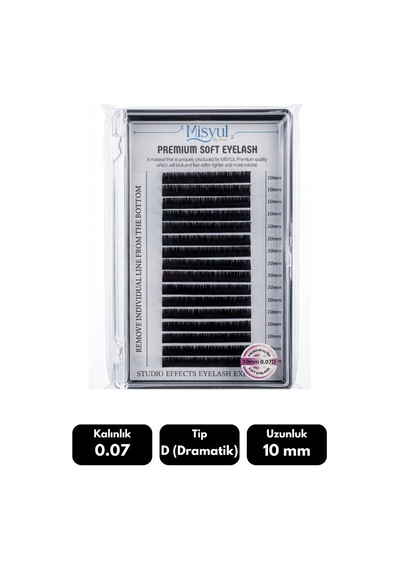 Misyul 0.07d Dramatik Kıvrım 10 Mm Soft Eyelash Doğal İpek Kirpik 16'lı
