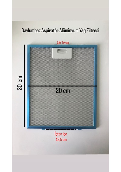 20x30 Cm Davlumbaz Aspiratör Alüminyum Yağ Filtresi
