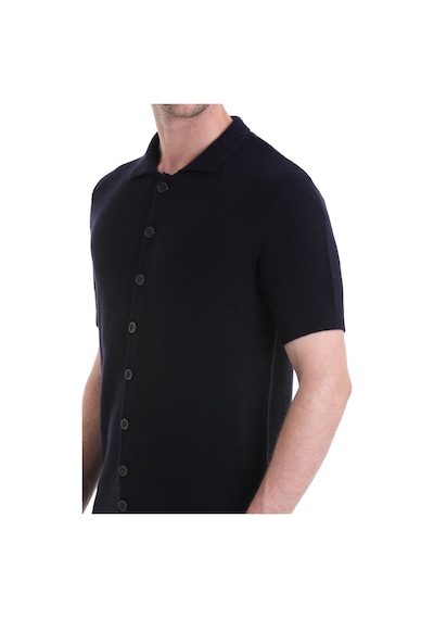 Hatemoğlu Regular Fit Düz Düğmeli Kısa Kollu Triko Hırka 34162024c001 005 - Lacivert
