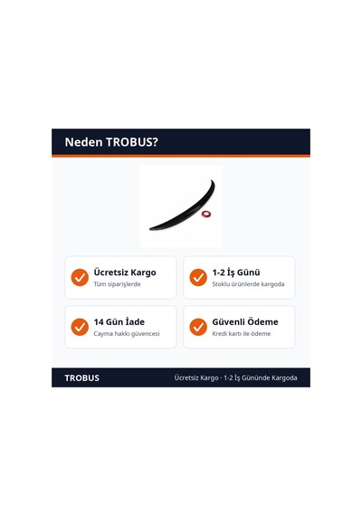Trobus Ford Focus 2 2004-2010 Uyumlu Piyano Siyah Parlak Bagaj Spoyleri