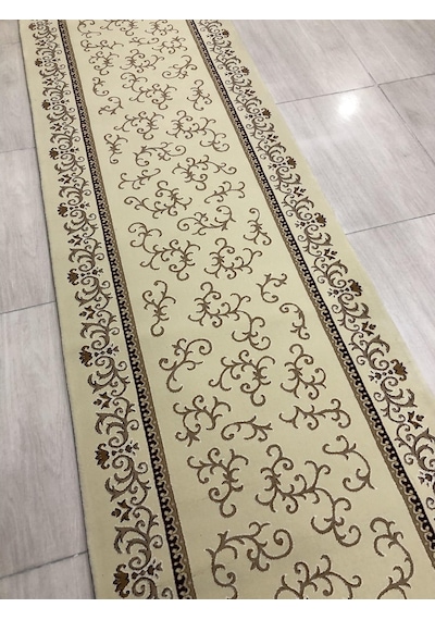 Saray Halı Tifanny 10541 Krem-2 80X300 Kahve Krem Yolluk 3 Metre