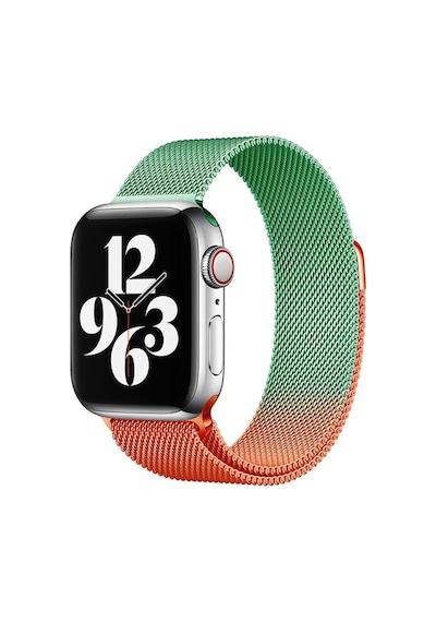 Newface Apple Watch 38mm Metal Mıknatıslı Kordon - Turuncu-yeşil