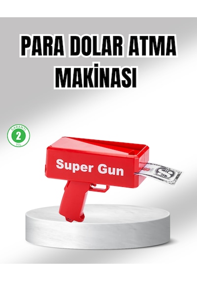 Super Money Gun Para Saçma Tabancası Yüksek Atış Güçlü Kırmızı Model