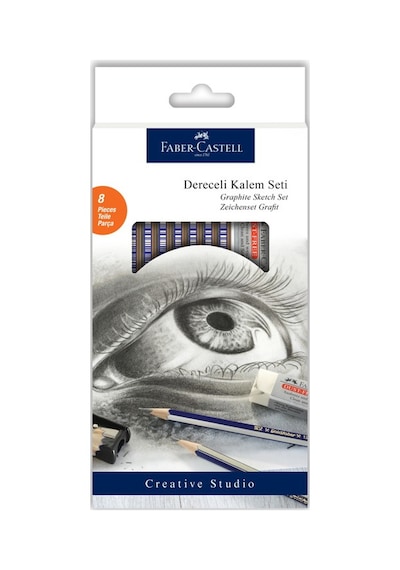 Faber Castell Dereceli Kalem Karakalem Eskiz Çizim Seti 8 Parça