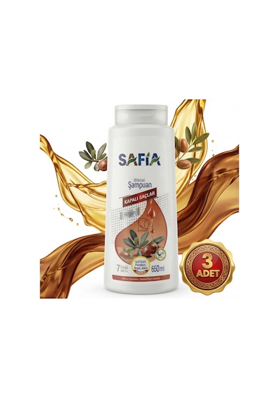 Safia Kapalı Saçlar Şampuan 3x650 Ml Tüm Saçlar
