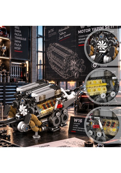 Mould King 10131 BGT W16 Motor Yapım Seti | 952 Parça - güncelleme