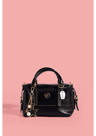 Westbag Kadın Parlak Rugan Deri Star Charm Detaylı El Ve Omuz Askılı Çanta Siyah