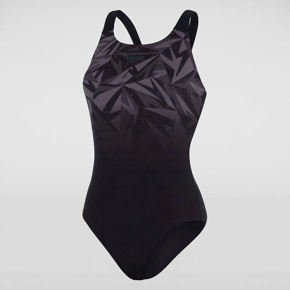 Speedo Hyperboom Placement Muscleback Kadın Yüzücü Mayosu Siyah