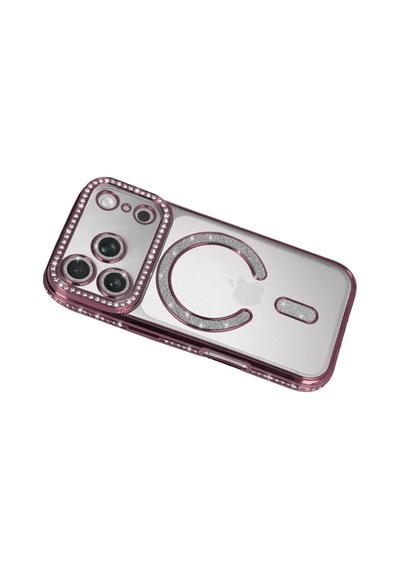 Apple İphone 17 Pro Joke Simli Magneticsafe Kılıf - Pembe