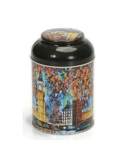 Afremov Big Ban Desenli Yuvarlak Metal Kutu, 9 X 11 Cm, 0.6 Lt