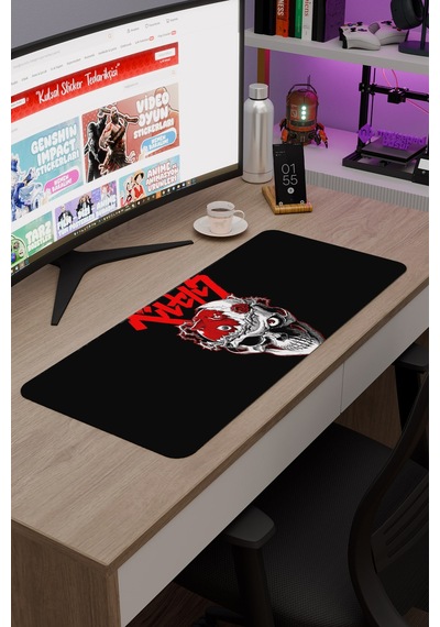 Berserk Kaymaz Dikişli Kauçuk Oyuncu Mousepad V3 - 70x30 Xl Gaming Mouse Pad Fare Altlığı