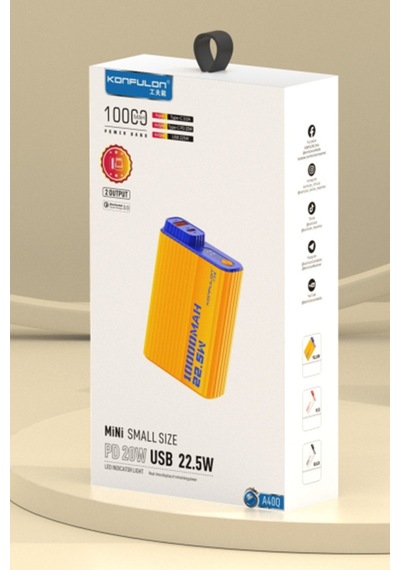 Konfulon A40q 10.000 Mah Pd 20w Mini Powerbank - Siyah-beyaz Siyah-beyaz