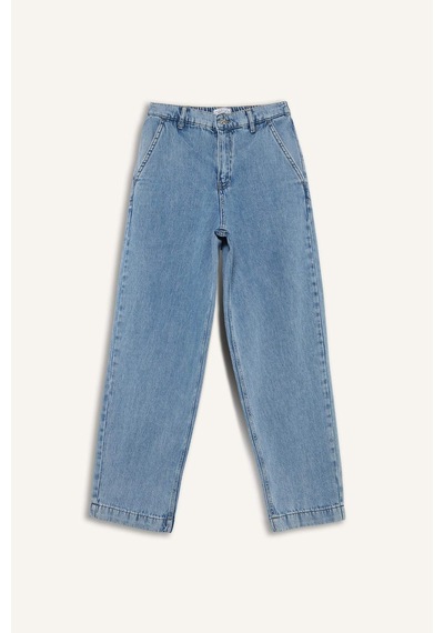 DeFacto Carrot Fit Beli Lastikli Bilek Boy Jean Yıkamalı Pantolon E1686AX25SMNM85