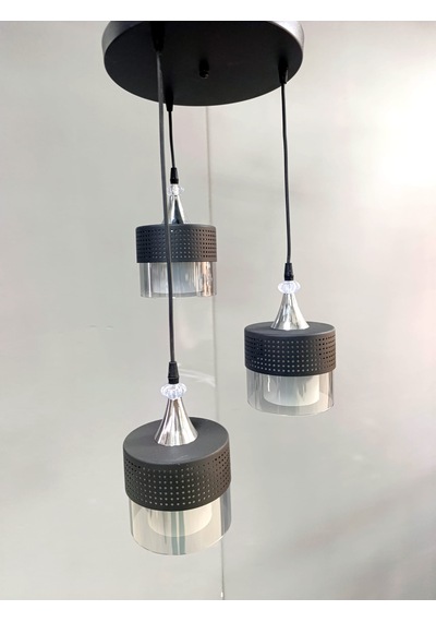 3 Lü Füme Çift Cam Lüx Sarkıt SİYAH 1.MODEL