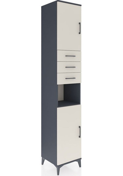 Hyperion Dolap 4 Raflı 3 Çekmeceli 2 Kapaklı 44x44x243 Antrasit-aytaşı Antrasit Hyperion Dolap 4 Raflı 3 Çekmeceli 2 Kapaklı 44x44x243 Antrasit-aytaşı Antrasit