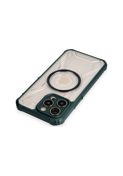 Apple iPhone Uyumlu  12 Pro Uyumlu Kılıf Prag Magneticsafe Kapak - Koyu Yeşil