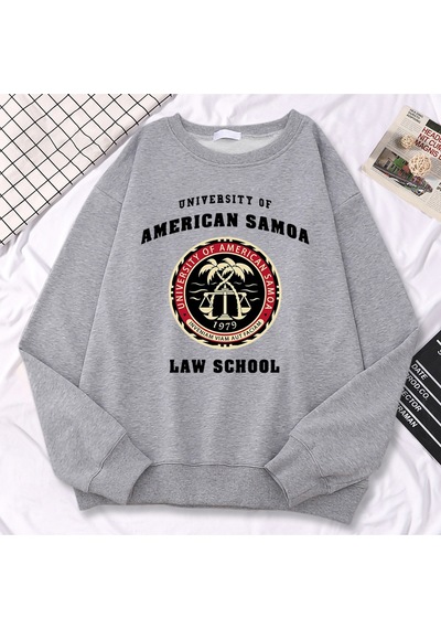 Startmore Startmorebasit Moda Kazaklar Amerikan Samoa Üniversitesi Hukuk Okul Baskı Hoody Yumuşak Polar Ka Gri