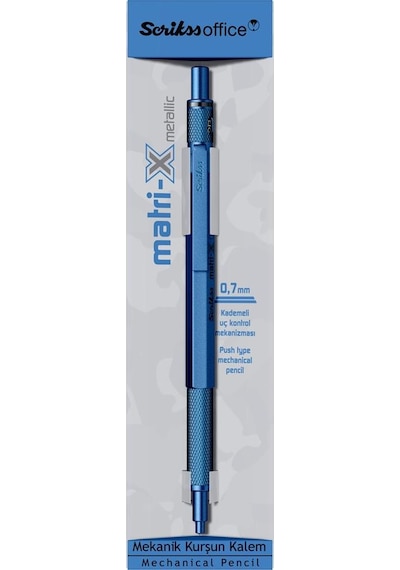 Scrikss Matri-x Versatil 0.7 Mm Metalik Mavi Şeffaf Amb.