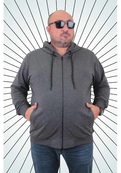 Moc Grande Mocgrande Büyük Beden Basic Mevsimlik Fermuarlı Kapüşonlu Sweat 22751 Antrasıt-Antrasıt Moc Grande Mocgrande Büyük Beden Basic Mevsimlik Fermuarlı Kapüşonlu Sweat 22751 Antrasıt-Antrasıt