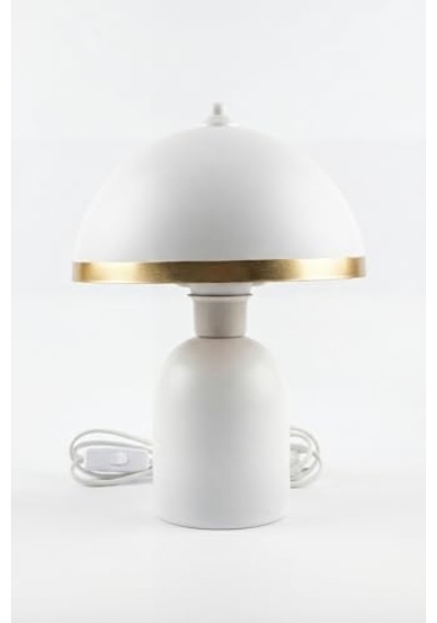 Luna Gold Abajur, Bohem Masa Lambası Ve Salon Oturma Odası Aydınlatması - Beyaz - 25 Cm Modern Dekoratif Masa La Diğer