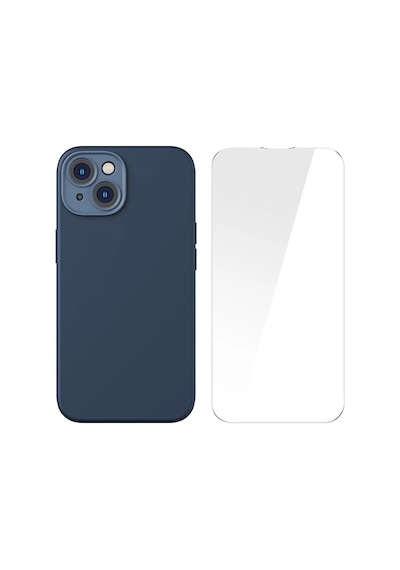 Baseus Liquid Silica Gel İphone 14 6.1 Magsafe Silikon Kılıf + Tempered Ekran Koruyucu Set- 5775