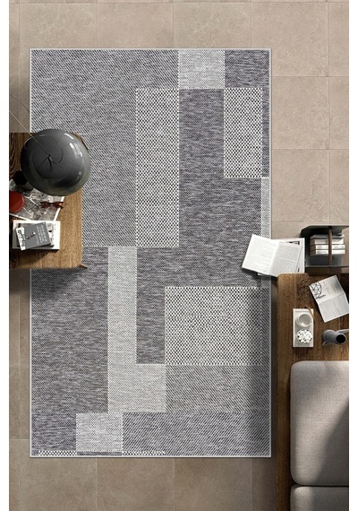 West Home Makinede Yıkanabilir Kaymaz Taban Leke Tutmaz Gri Salon Halısı Mutfak Halısı Ve Yolluk Wh 593 Grey Yolluk
