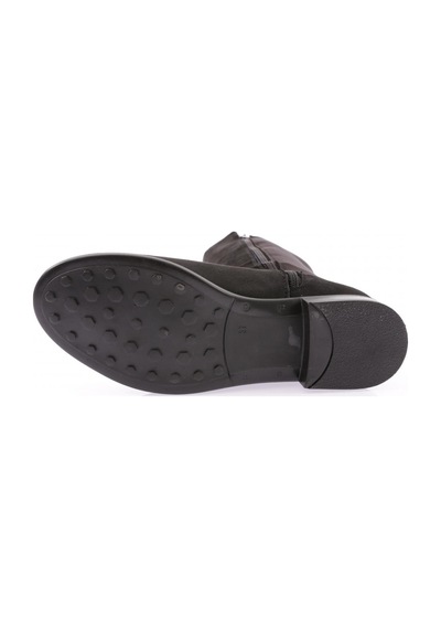 Dgn 501 Kadın Arkası Stretch Yanı Fermuarlı Knee High Flats Çizme 501-1557-R1680 Siyah