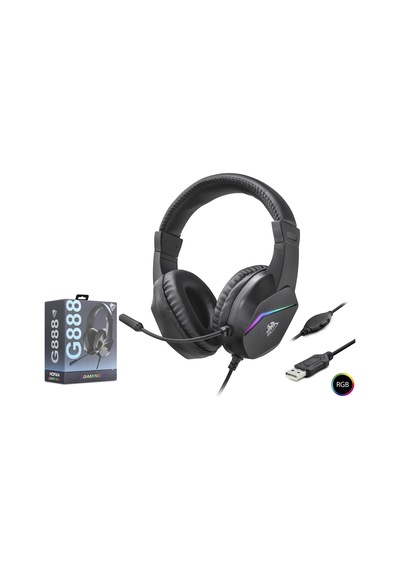 Büro Ev Ofis si İçin Siyah Usb Rgb Stil Gaming Kulaklık Kablolu Oyuncu Kulakliğı