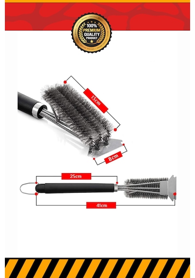 Kohlen Mangal Izgara Barbekü Temizleme Fırçası Kazıyıcı - 41 Cm,
