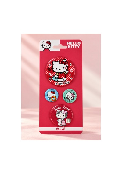 Kuromi & Hello Kitty Lisanslı 4'lü Rozet Set Çok Renkli 03098161