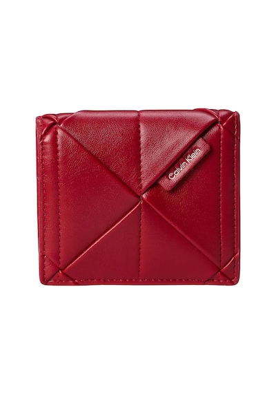 Calvin Klein Woven Flap Card Case, Xll Kırmızı Kadın Cüzdan