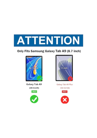 Samsung Galaxy Tab A9 8.7 İnç Sm-x110 Uyumlu Tablet Kılıfı Kalemlikli Silikon Ekran Koruyucu Kalem