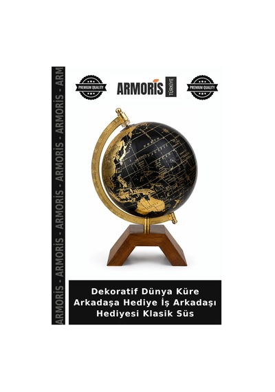 Dekoratif Dünya Küre Arkadaşa Hediye İş Arkadaşı Hediyesi Klasik Süs Çok Renkli