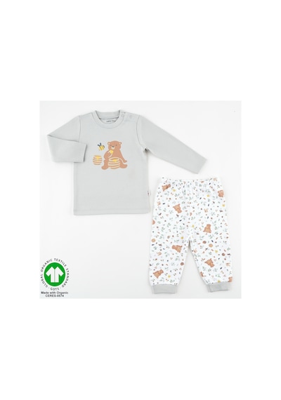 Mother Love %100 Organik Bebek Pijama Takımı 3 - 36 Ay Gri