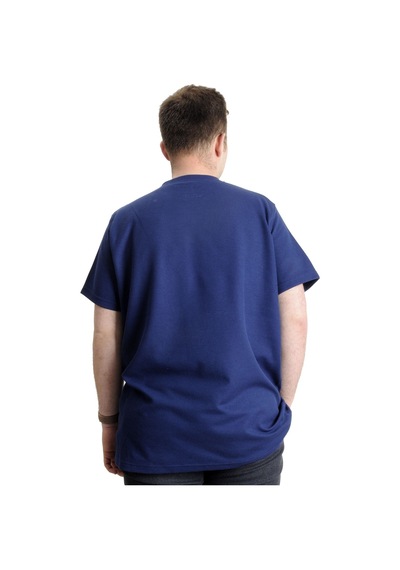 Mode Xl Büyük Beden Erkek T-Shirt Bisiklet Yaka Waffle 20033 Indigo 001