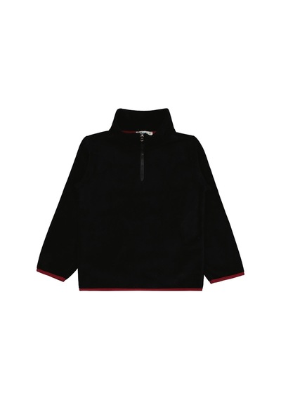 Civil Boys Fermuarlı Armalı Polar 10-13 Yaş Sweatshirt - Siyah