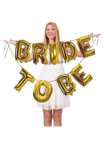 Bride To Be Yazılı Folyo Balon Konsepti Gold Altın Sarısı Bekarlığa Veda Partisi Büyük Balon Seti