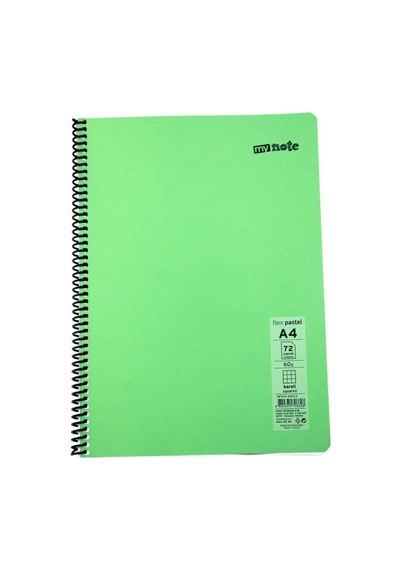 Umur - My Note Mynote A4 72 Yaprak Spiralli Plastik Kapak Defter Pastel Çok Renkli