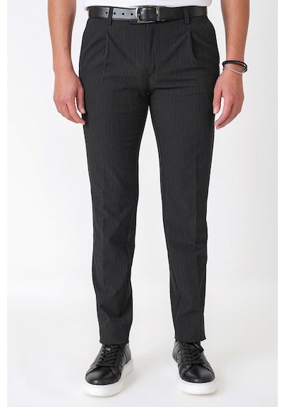 Comfort Fit Rahat Kalıp Pileli Esnek Pamuklu Çizgili Koyu Siyah Jogger Pantolon P 1218 K.siyah Comfort Fit Rahat Kalıp Pileli Esnek Pamuklu Çizgili Koyu Siyah Jogger Pantolon P 1218 K.siyah