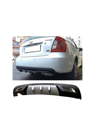 Hyundai Accent Era Difüzör Difizör Gri + Kare Egzoz Görünüm C Tip 2006 - 2009
