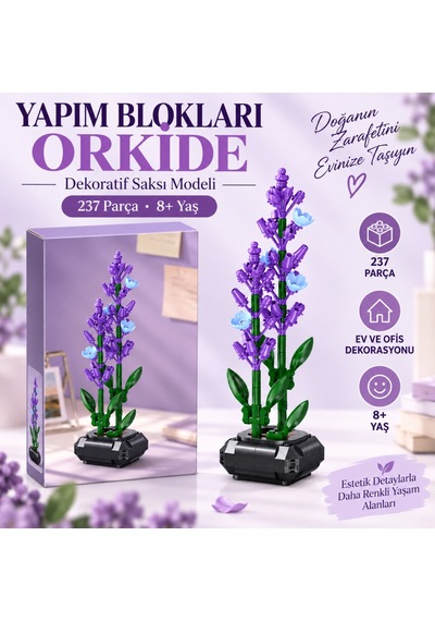 C59027w Saksılı Lavanta Model 205 Parça Block Oyuncak