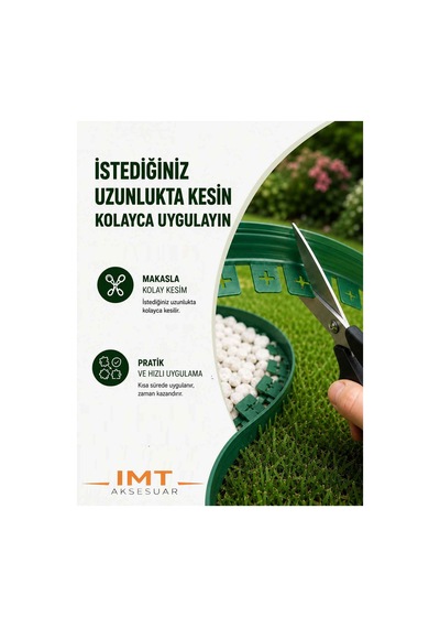 Esnek Pvc Çim Ayırıcı Bahçe Peysaj Düzenleyici 10 Metre Yeşil Çim Sınırlayıcı Esnek Plastik Taş Toprak Ayraç Bariyer Peyzaj Bordürü