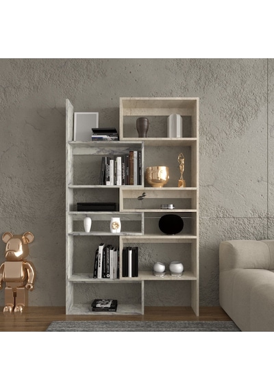 Avole Flat Çok Raflı Geniş Kitaplık Atlantik Çam Atlantik Çam