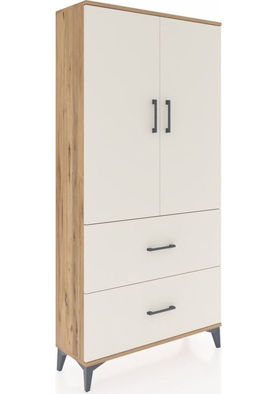Arges Dolap 3 Raflı 2 Çekmeceli 2 Kapaklı 88x30x182 Çam-aytaşı Çam