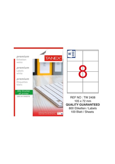 Tanex Tw-2408 - 105 X 72 MM Laser Etiket 100 Adet