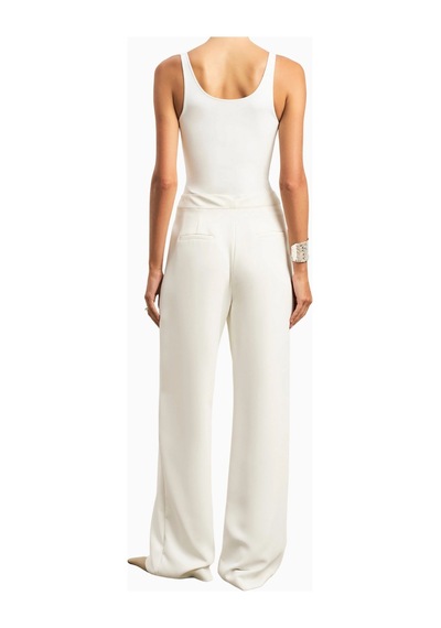 Because Of Alice Effortless Wide Leg Trousers Geniş Paça Dökümlü Kadın Pantolon Beyaz